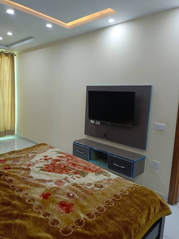 One bed luxury full furnished apartment available for rent in Bahria town Lahore 6