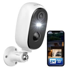 COOAU Security Camera Outdoor, 2K Wireless Battery Powered