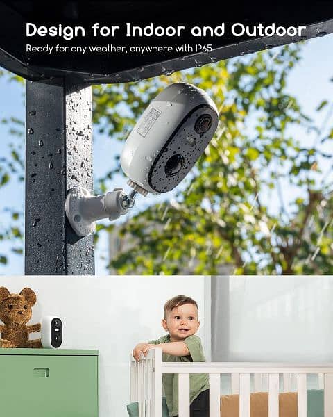 COOAU Security Camera Outdoor, 2K Wireless Battery Powered 5