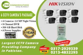 6 CCTV Cameras Package HIKVision (Authorized Dealer)