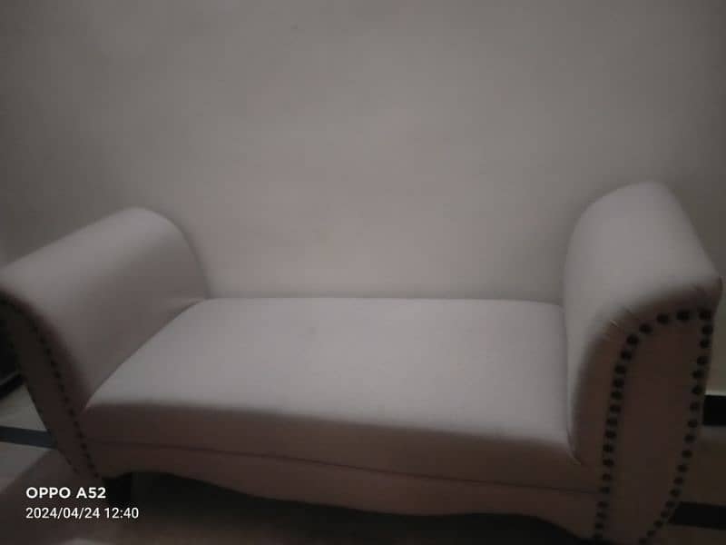 7 seater L shaped Sofa Set with dewan 4 stool and a glass table 7