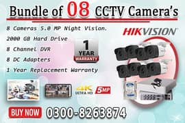 8 CCTV Cameras Pack Ultra HD Resolution (1 Year Warranty)