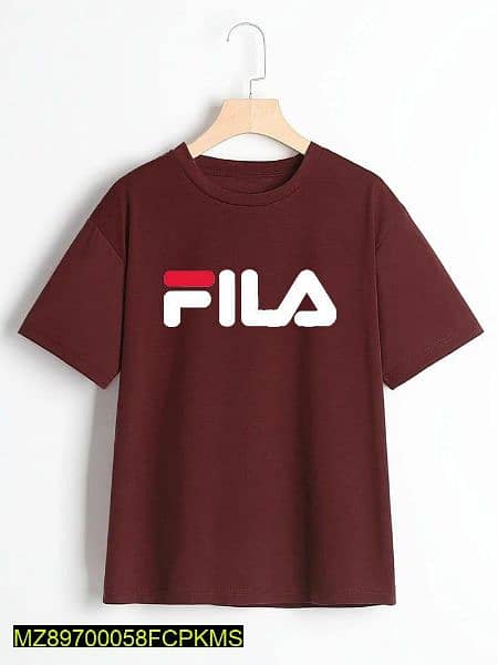 1 PC cotton printed T-shirt ,maroon 0