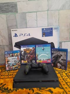 Imported Ps4 slim (500gb) with box and 6 games