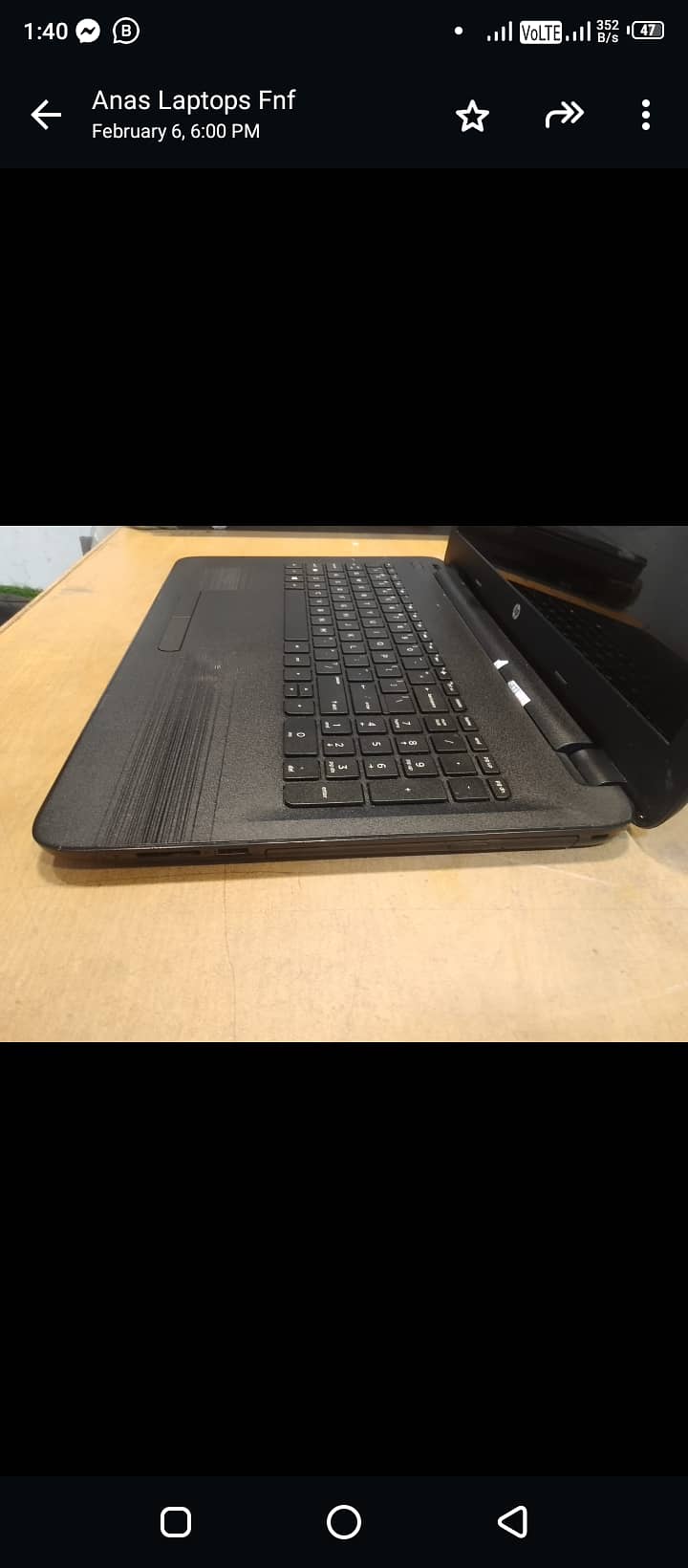 HP laptop i7 , 5th generation 8gb , 256 ssd 2