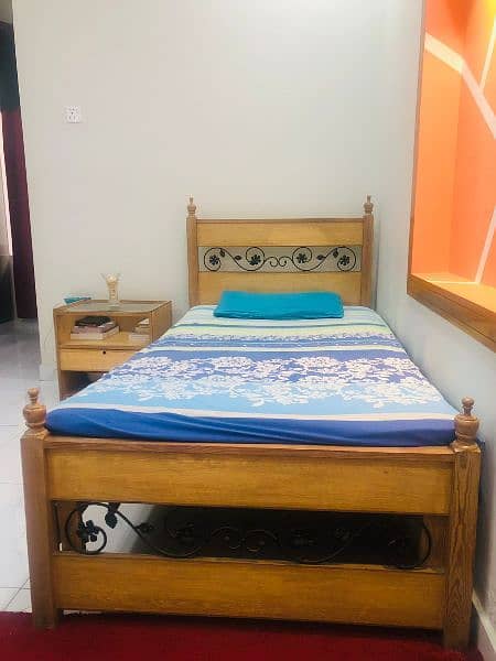 Single Bed with side table 2