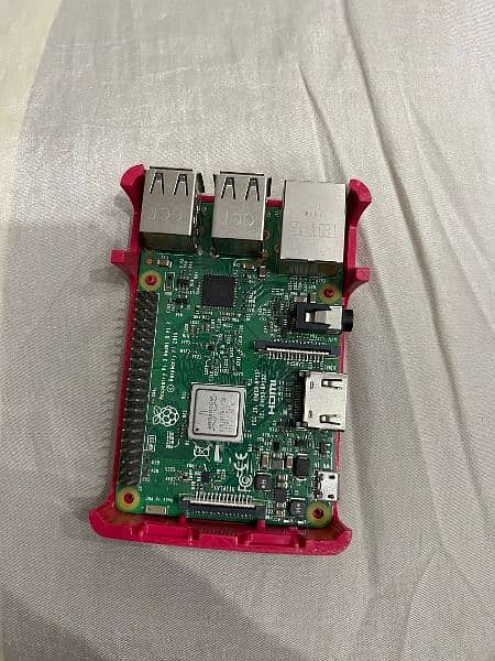 RespberryPi 3 with cover and memory card 0