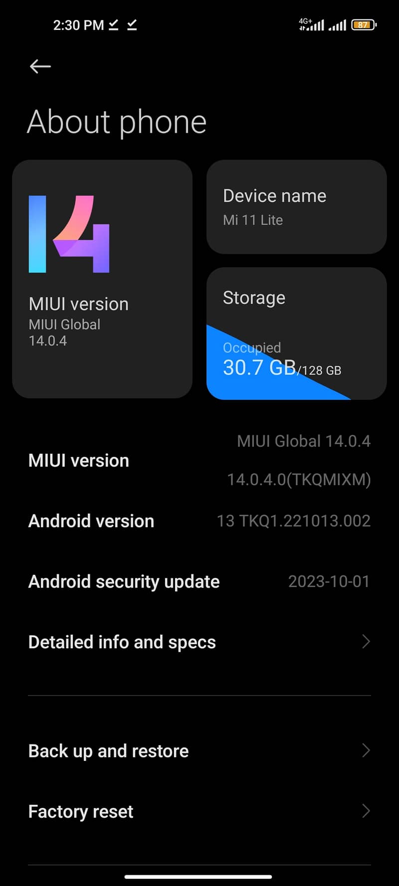 Xiaomi/Redmi Mi 11 lite 6+5/128 1