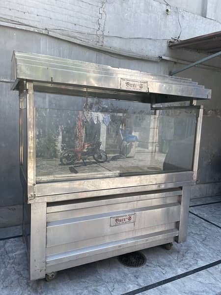 Burger / shawarma counter along with fryer and breading table for sale 8