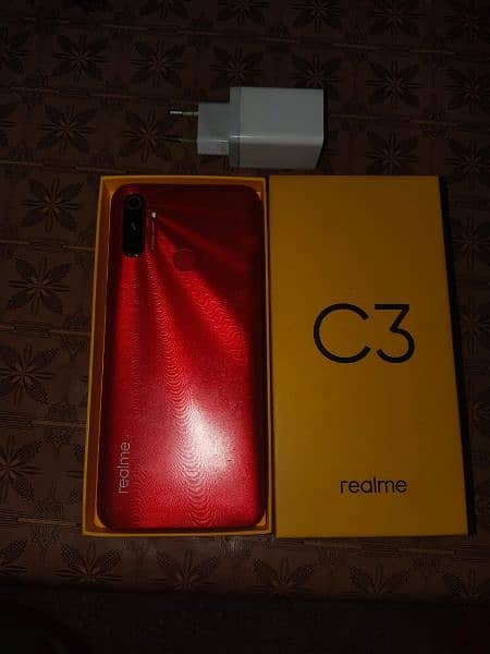 Realme c3 with box and charger 1