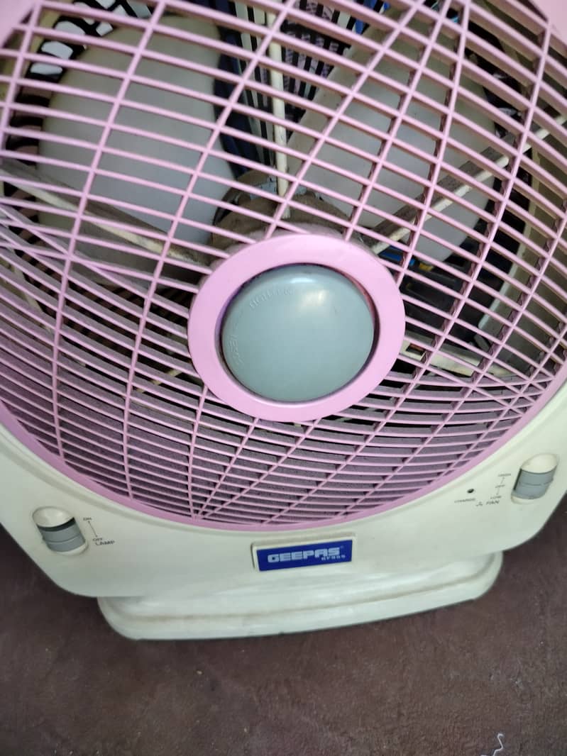 Battery powered AC- DC fan, with emergency LED ligts 0