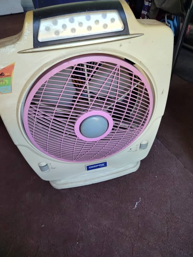 Battery powered AC- DC fan, with emergency LED ligts 2