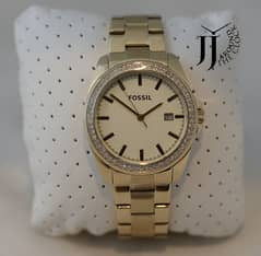 Fossil Gold-tone Stainless Steel Watch Crystals Glytz Women's