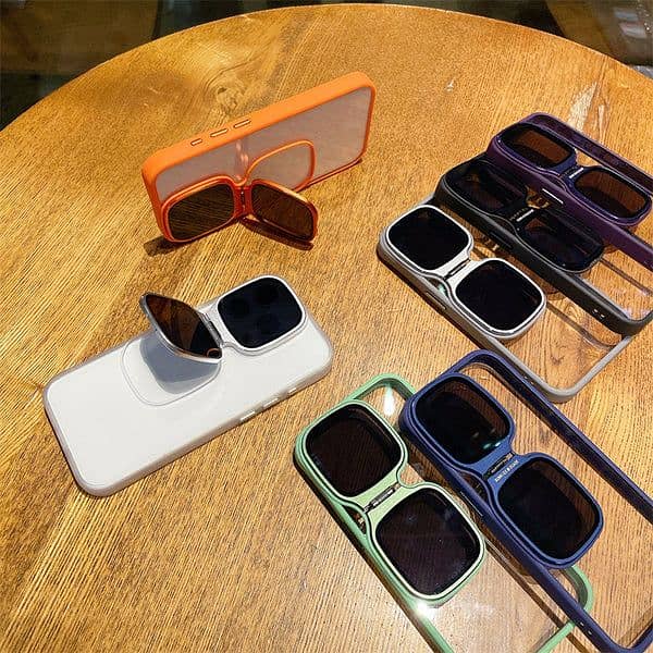 2024 High Quality Metal stand Sunglasses Phone Case For iPhone 1