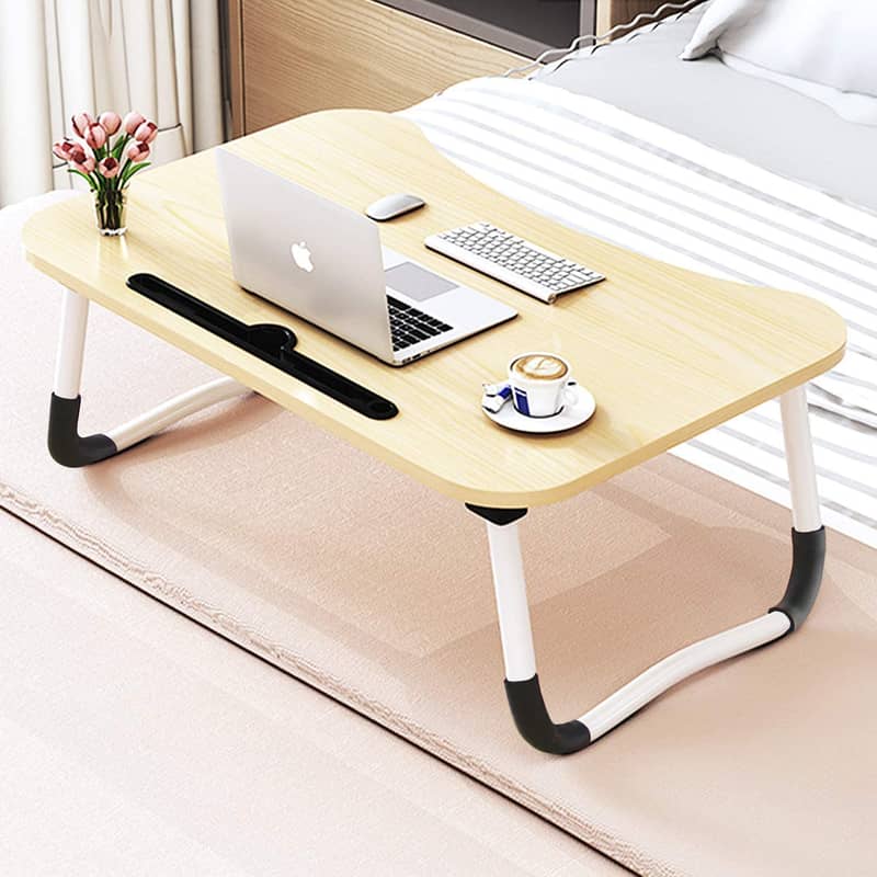 Portable Folding Laptop Table Desk Wooden Foldable Laptop Stand 0