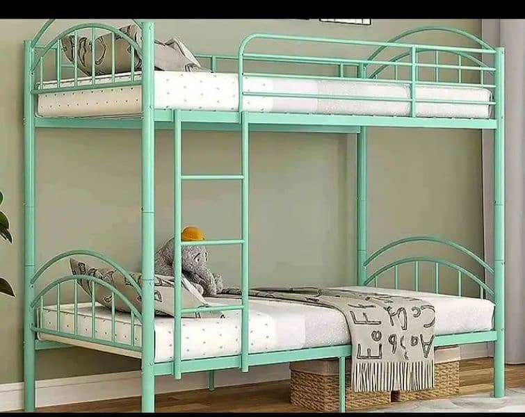 iron bunk bed double portable 0