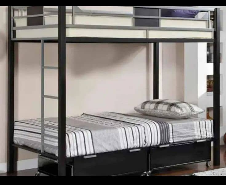 iron bunk bed double portable 6
