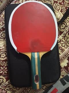 Table tennis 5 star racket with one free black rubber and with cover
