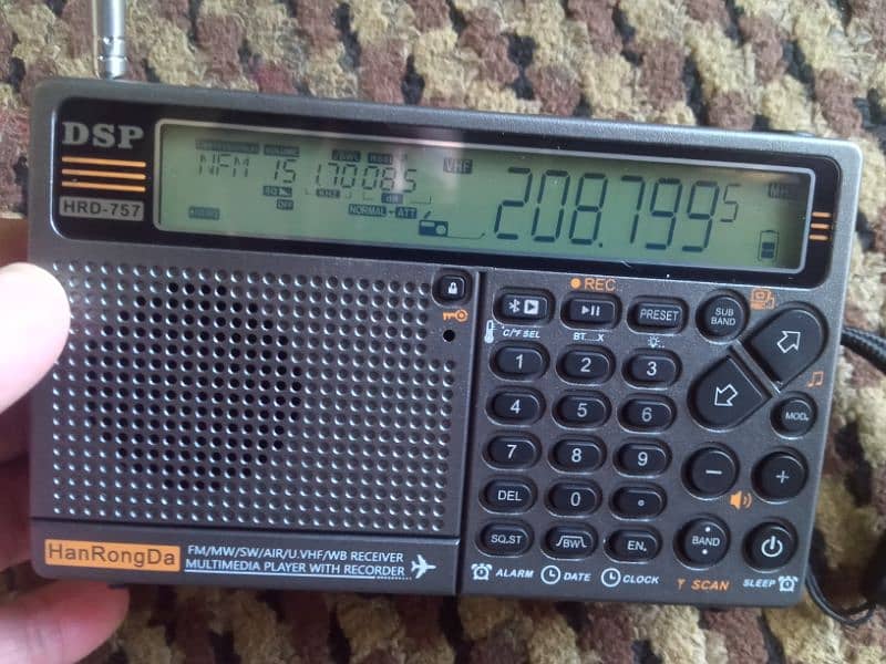 HRD-757 ( AM, FM, SW,UHF/VHF) Radio with Bluetooth, Mp3 Mobile Remote 0