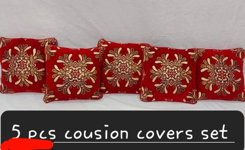 5 Pcs Velvet Embroidered Cushion covers(with delivery in all Pakistan) 1