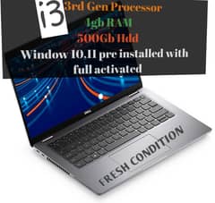 Laptop i3 3rd Gen,4gb RAM,500Gb Hard Disk,17inch Screen with win 10,11 0