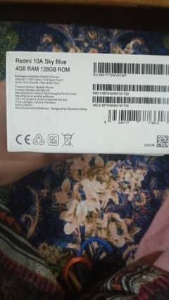 Redmi 10A 4GB Ram,128 storage with box charger condition 10/10