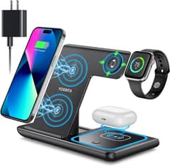 Wireless Charger, 3 in 1 Wireless Charging Station, Fast Wireless Char