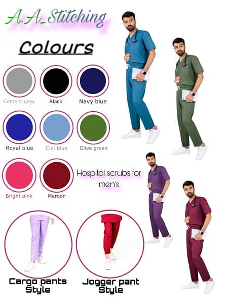 2 pcs/set Hospital scrub suits for Doctor and Nurse for using hospital 0
