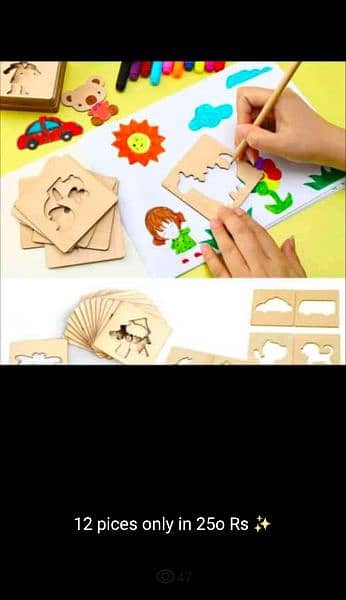 Kids Wooden stencil drawing Puzzle 1