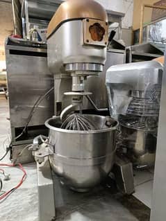 dough mixer 20 ltrs// shawarma counter// proofer// pizza oven// pans