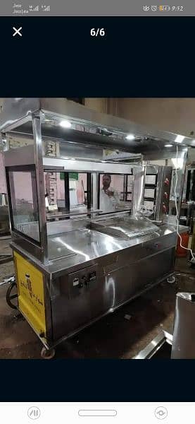 pizza oven//shawarma counters// prep table// fryer// pizza box// pans 5