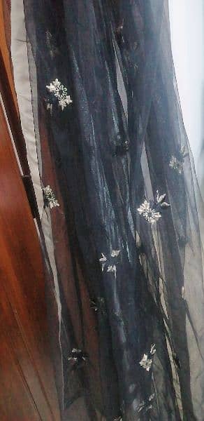 heavy long maxi in black with copper work and silk inner 1