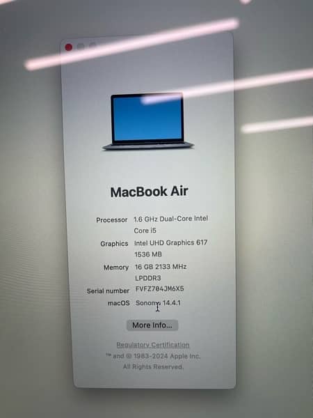 Apple Macbook air 2020, Ci5 13”  16Gb ram 500Gb ssd 4