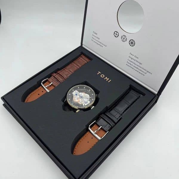 Tomy FaceGear luxury watch with Dual straps+Box. Special Offer 6