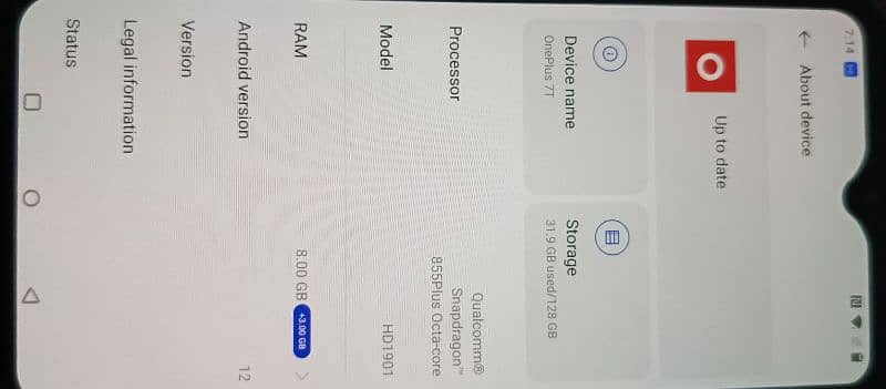 One Plus 7t Good Condition 8/128 urgent sell need money 2
