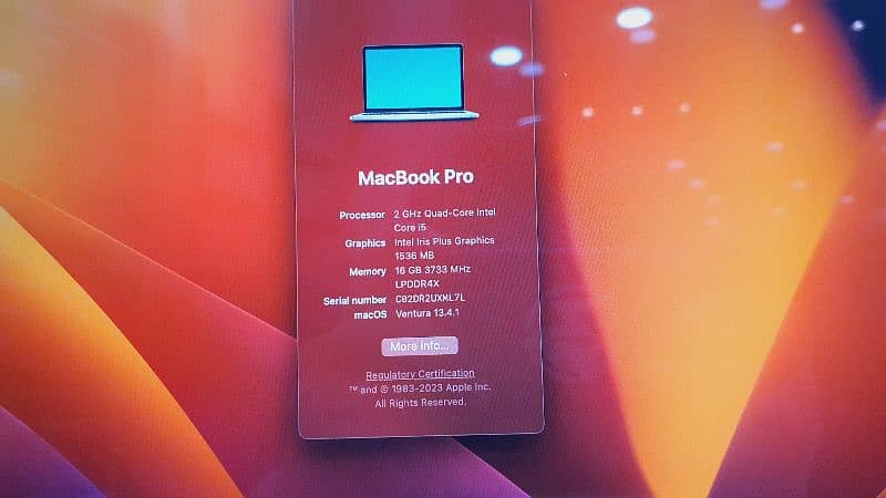 APPLE MACBOOK PRO 2020 CORE I5 16GB RAM 512 GB SSD 4