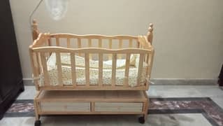 Baby Wooden Cot with Swing And Net