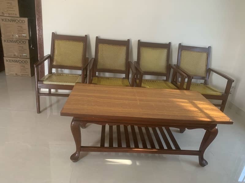Wooden Chairs and Centre Table for Sale 0