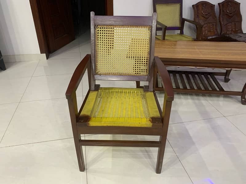 Wooden Chairs and Centre Table for Sale 3