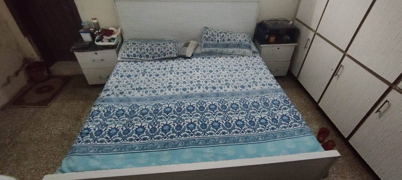 King size bed with 2 side tables and Mattress 2