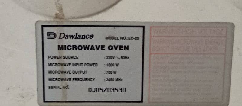 Dawlance Microwave Oven EC 20 5