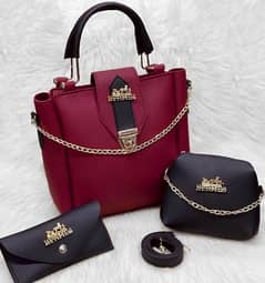women 3 pcs leather handbag