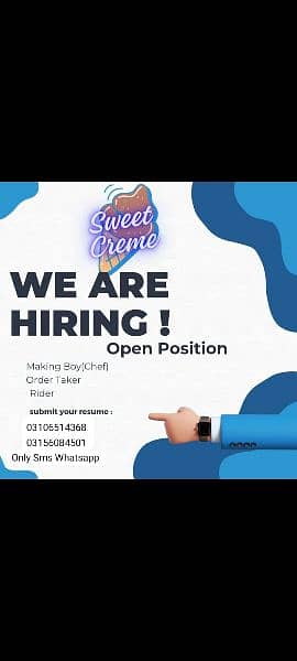 We are Hiring In Sweet Creme 0