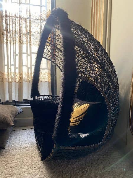 Oval shape swing chair (jhoola) with cushion set. 2