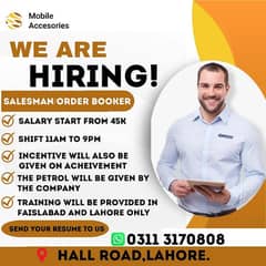 Order Booker/ Saleman / job  / staff required
