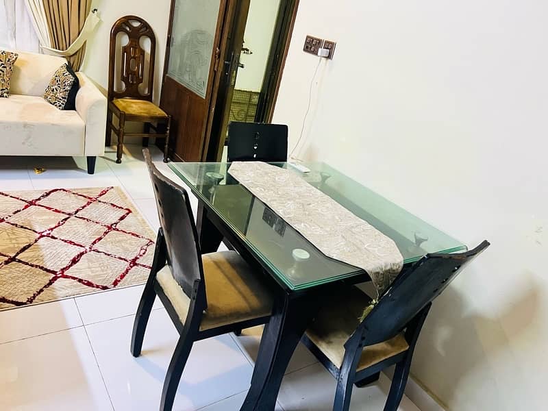 dining table with 3 re chairs 1