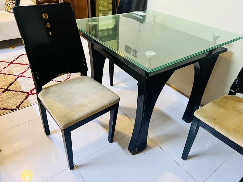 dining table with 3 re chairs 11