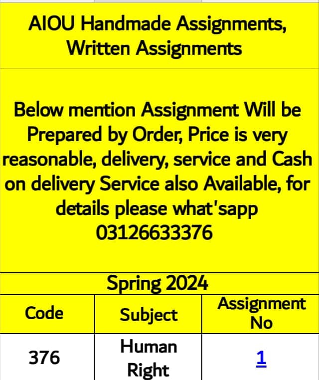 Aiou Assignments Available at very reasonable price 4