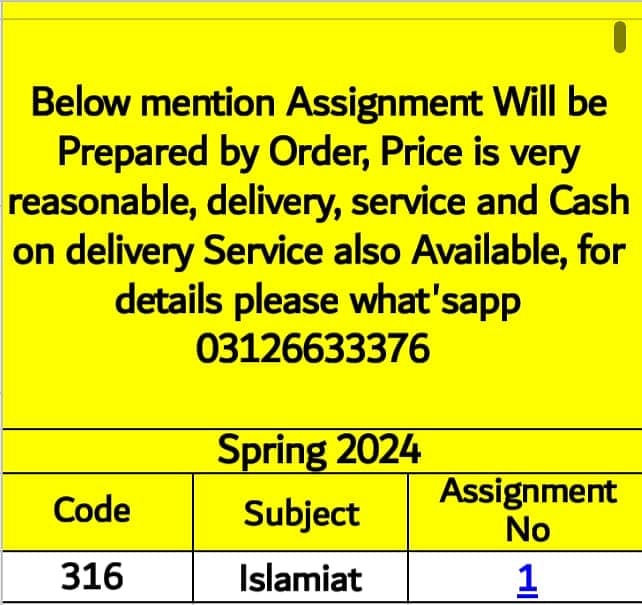 Aiou Assignments Available at very reasonable price 6