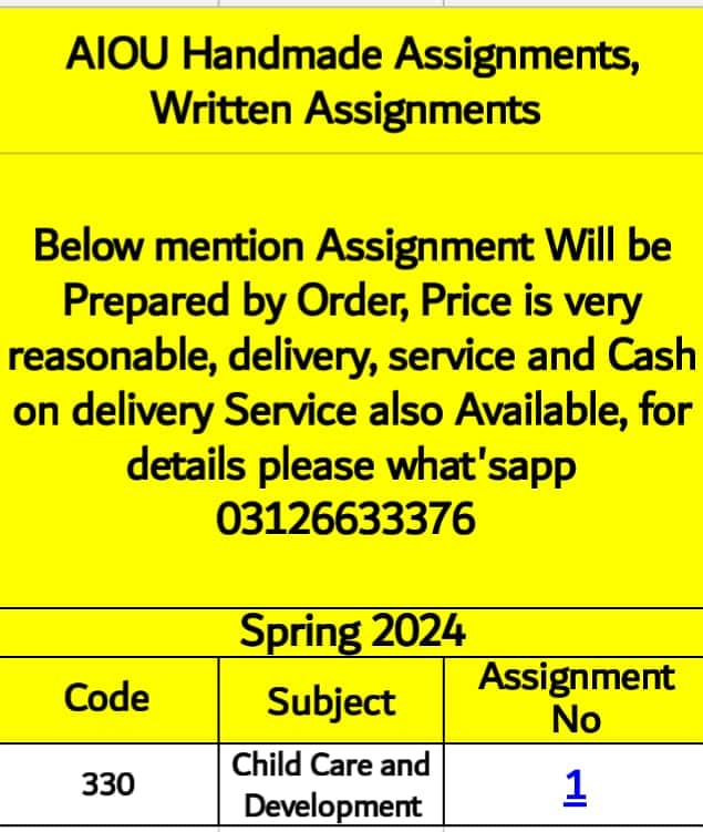 Aiou Assignments Available at very reasonable price 8
